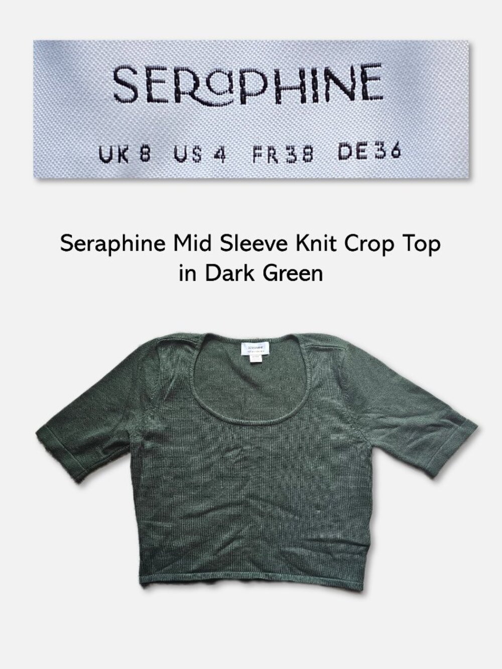 Seraphine Dark Green Knit Top Size 4